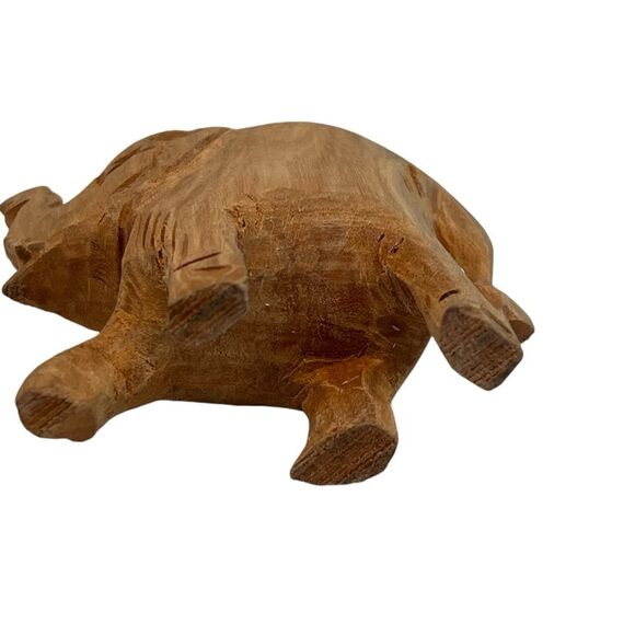 Hand Carved Wood Elephant Maple Miniature Decor Collectible - Picture 5 of 7